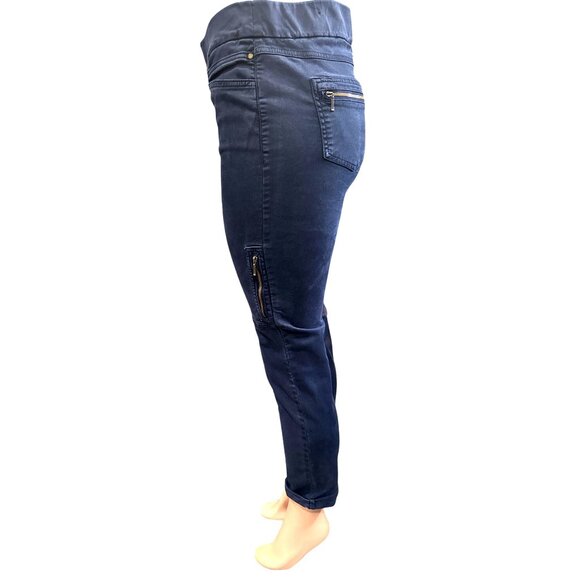 Chicos So Slimming Womens Cargo Jeans With Zip Details Slim Fit Dark Wash Size 0 - Picture 3 of 7